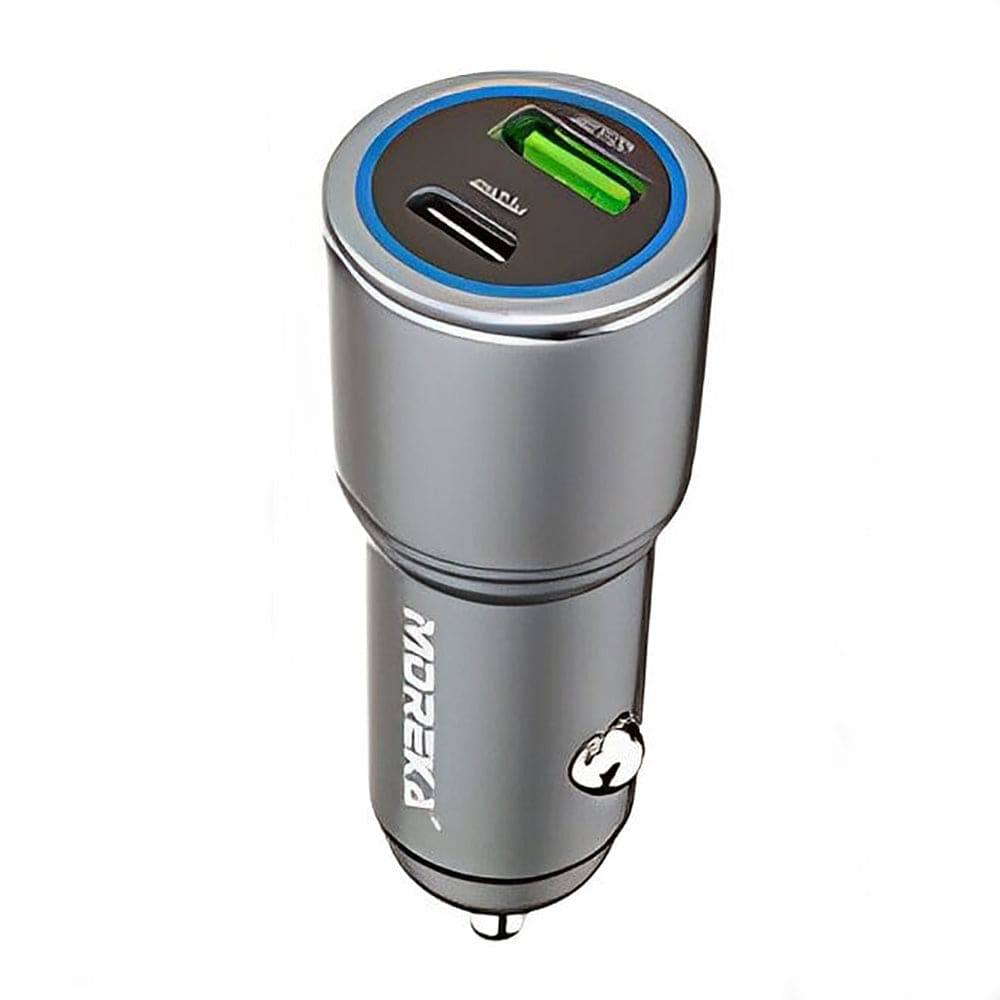 Turbo Cargador De Carro 45W  2 PD25W, QC3.0 20W  Cable 1M Moreka CP00689
