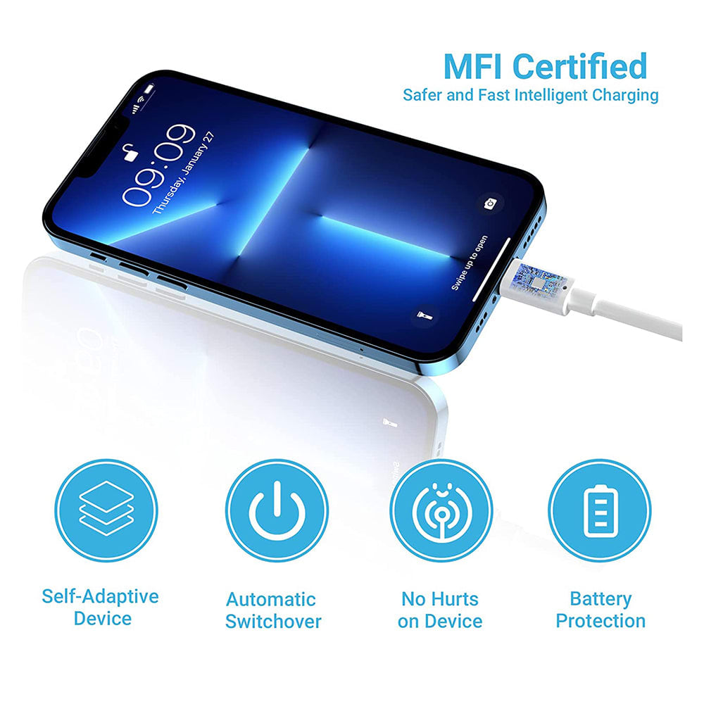 Turbo Cargador Moreka AC107 40W 2 salidas USB y C Cable IP 1M6