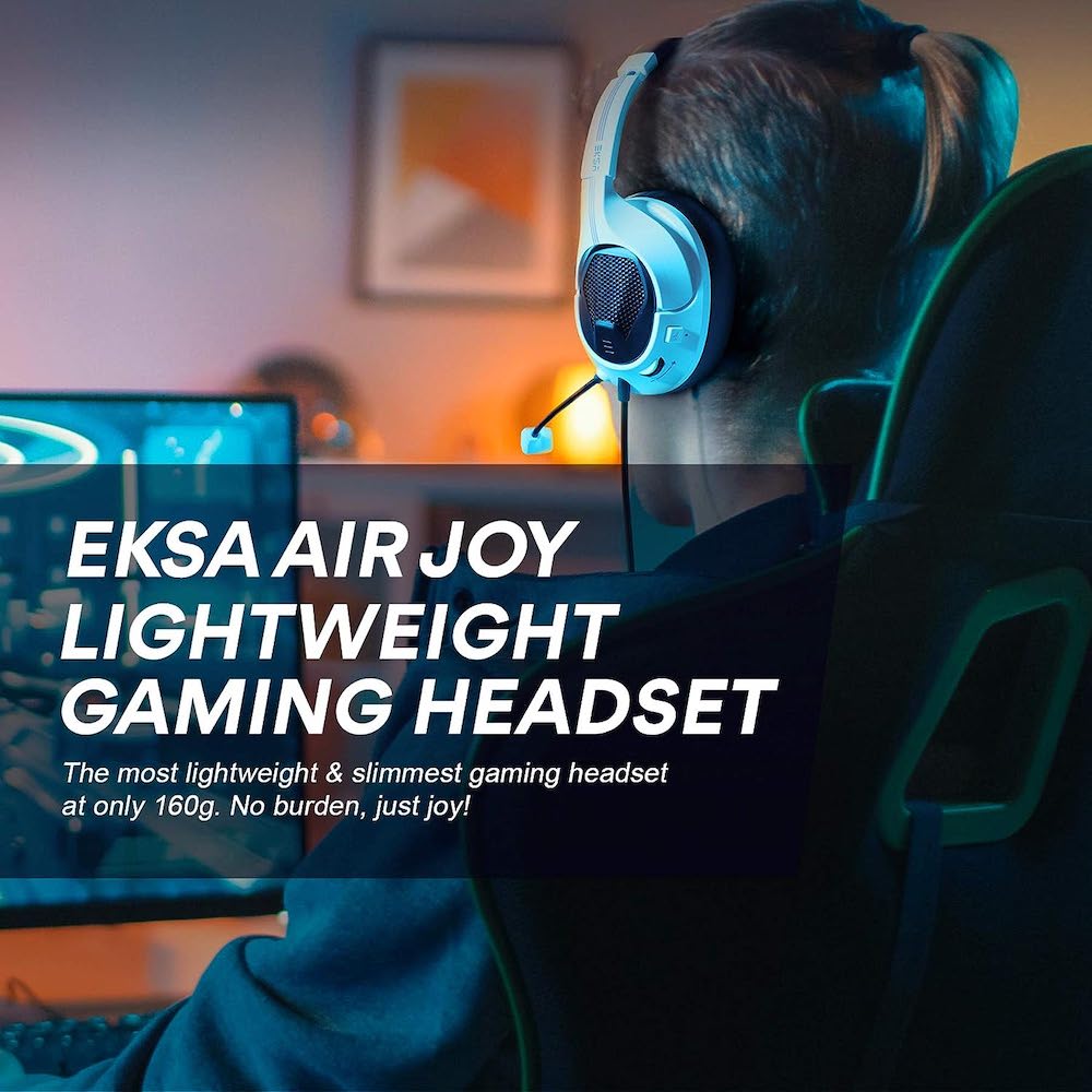 Diadema Gamer EKSA Air Joy micrófono, auriculares con cable para PC, Xbox PS4, PS5, Switch, micrófono con cancelación de ruido8