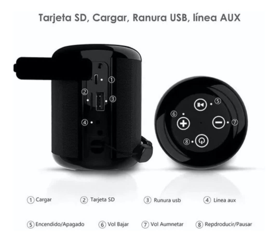 Bocina Bluetooth Moreka 519 TF Card Radio FM Resistente al agua14