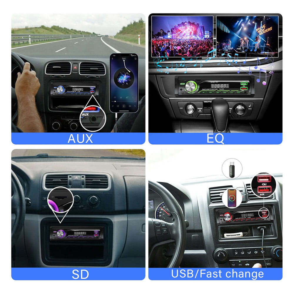 Auto Estereo Coche Reproductor Mp3 Radio Con Bt Aux 2usb Sd SY-12006