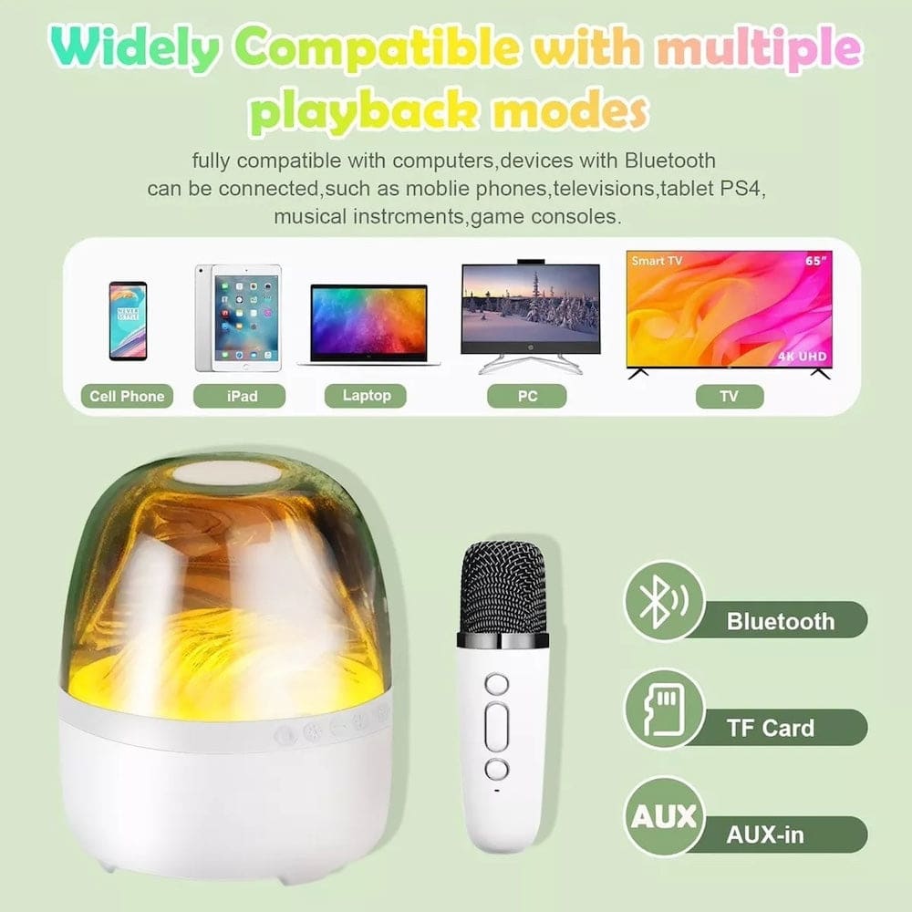 Bocina Lampara Karaoke Bluetooth  microfono portatil ML-286