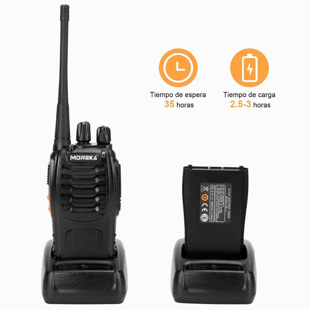 2 Radios UHF Moreka Bf-888s  2pcs Con Manos Libres hasta 10 km6