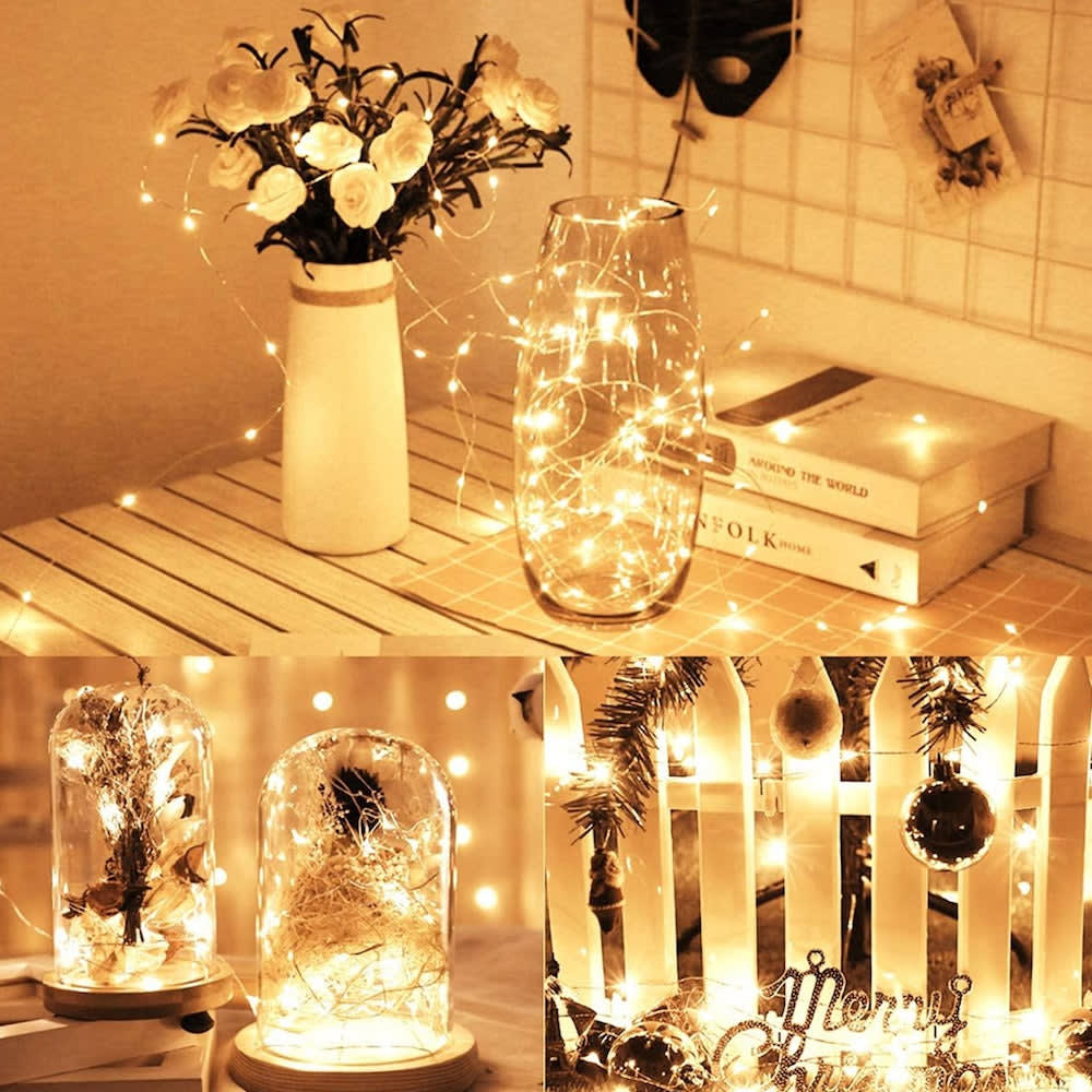10pcs Guirnalda Luces Hadas 20 Leds 2mts Decorativas Navidad incluye Pilas8