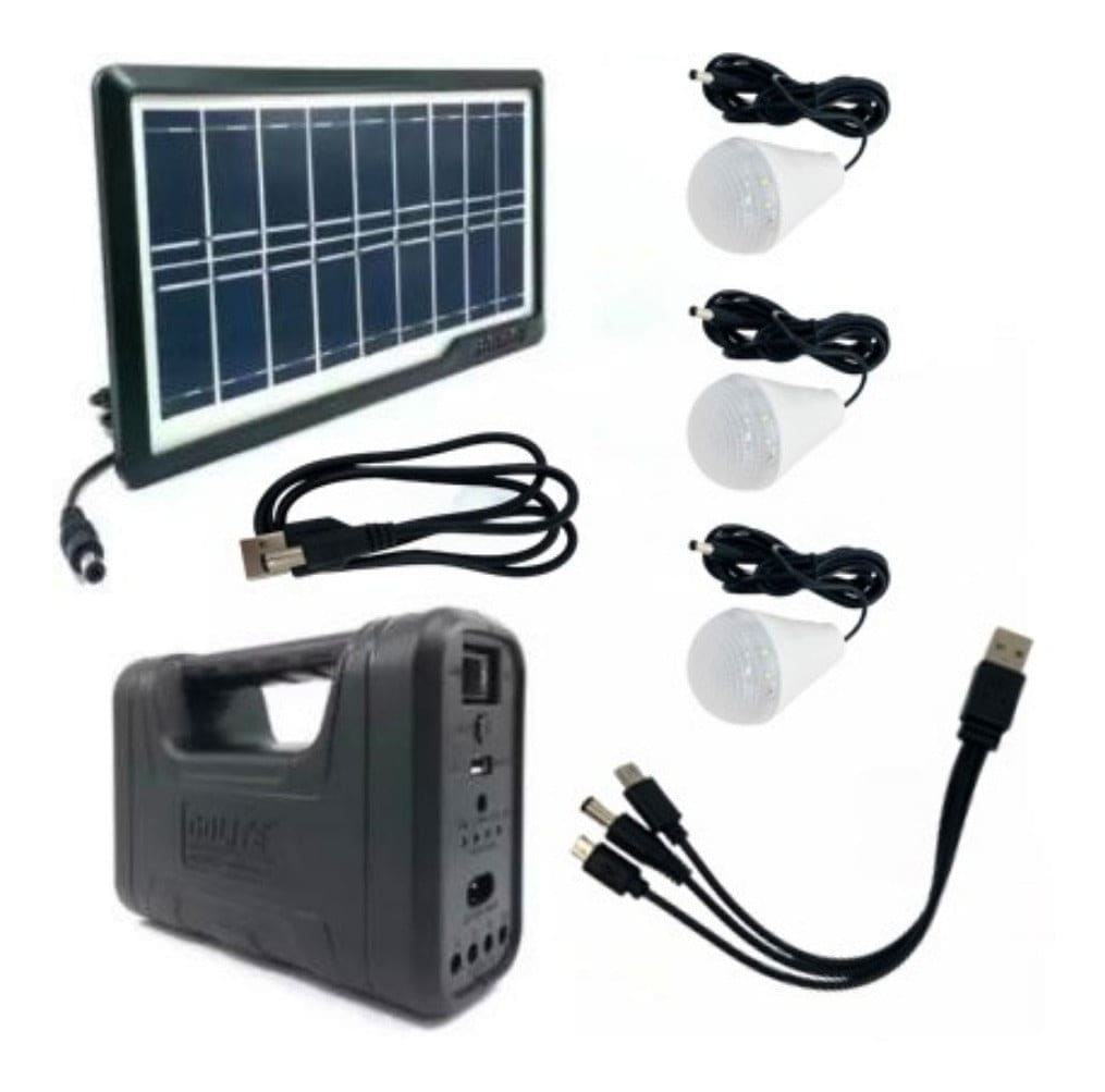 Mini Sistema Solar 3 Focos Linterna Power Bank MOR-80176