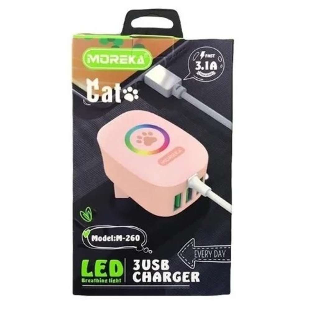 Cargador Moreka M-260, 3.1 A, Cable Tipo micro USB6