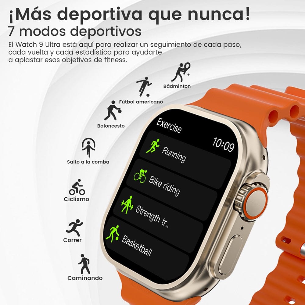 Smart Watch ULTRA 9 Carga Inalámbrica 7 Bandas7