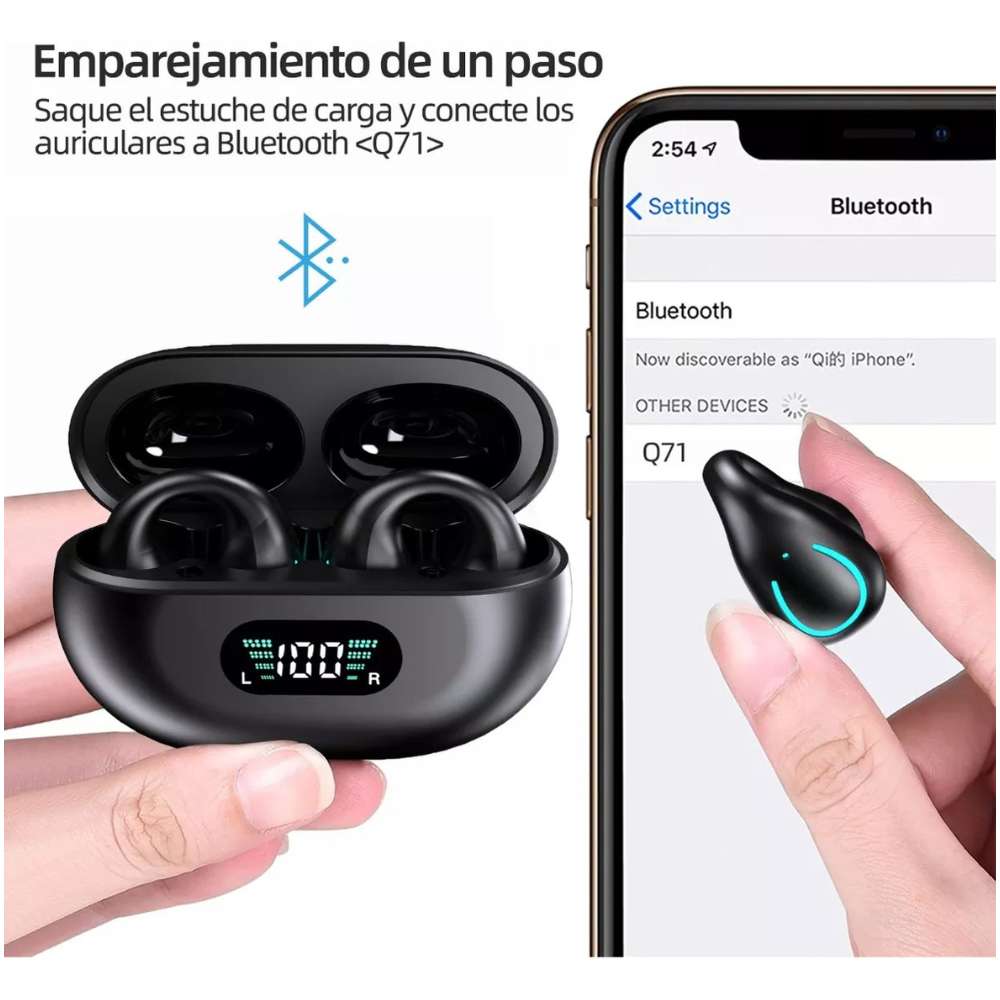 Audífonos Conducción Ósea Con Clip Gamer YYK-Q8015