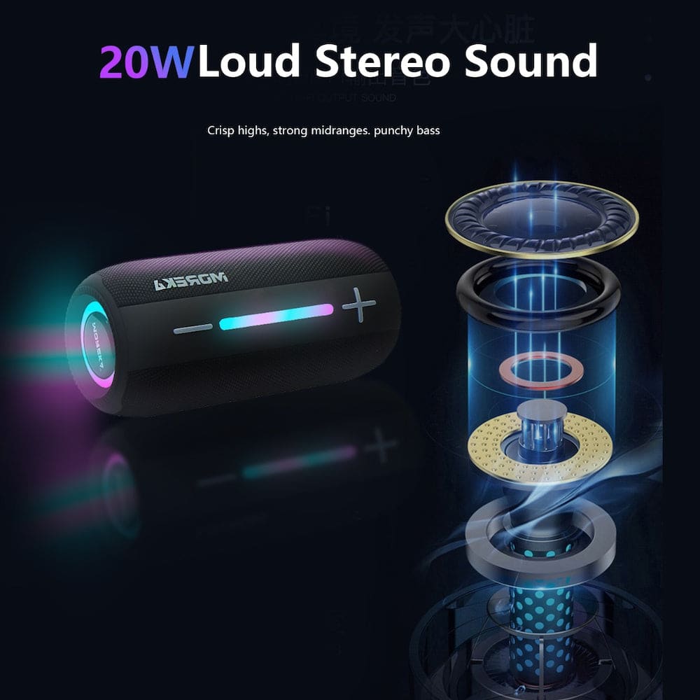 Bocina Bluetooth Moreka 373 Resistente al agua IPX6, Radio FM, USB, Micro SD14