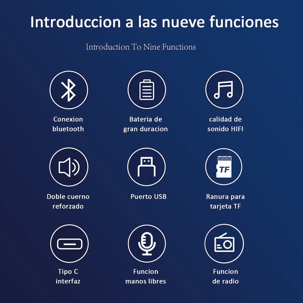 Bocina Bluetooth Moreka 383 RGB Radio FM Resistente al agua IPX6 8W11