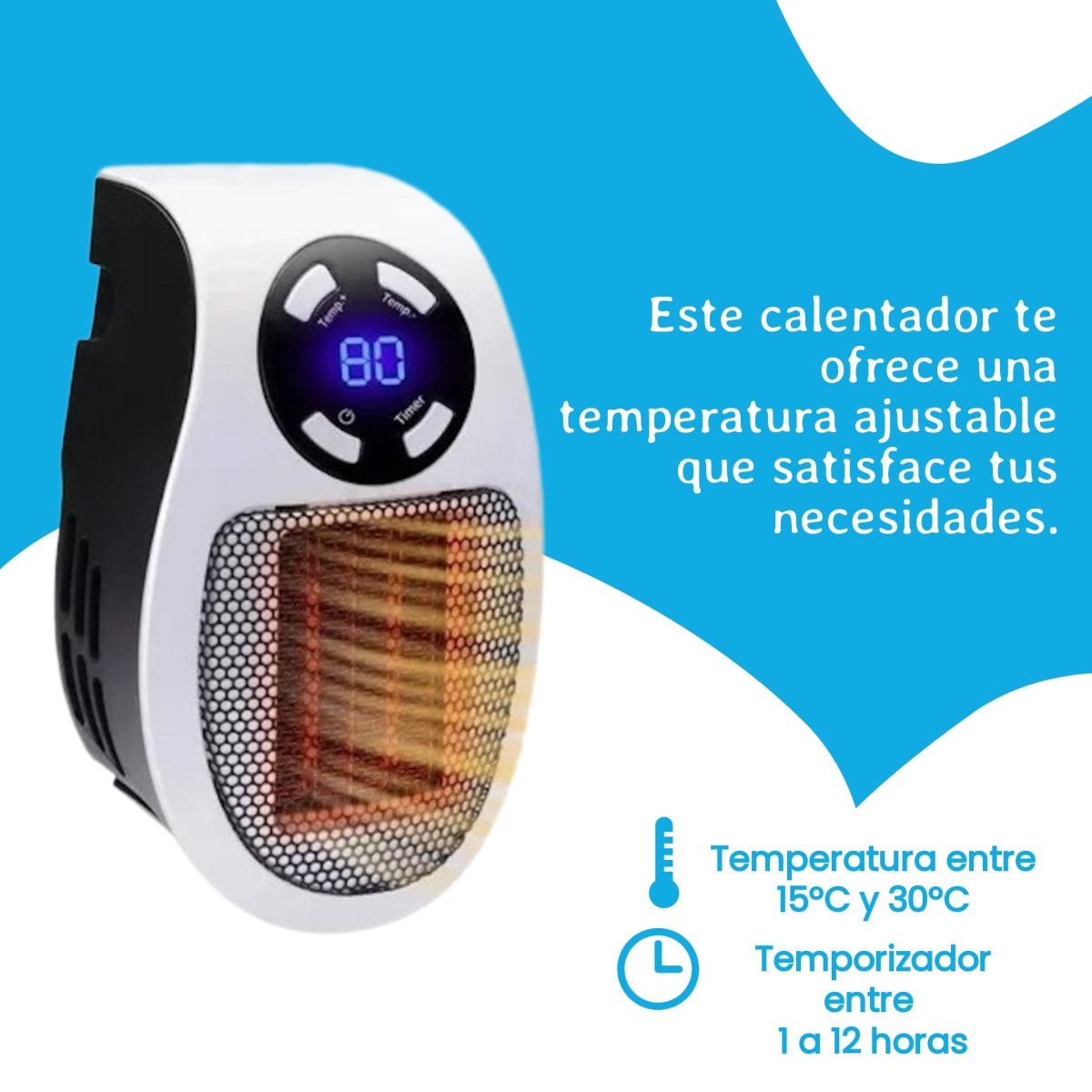 Calentador eléctrico portátil de 500 W de Pared RJG-02316