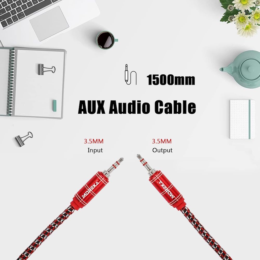 Cable De Audio, Moreka AU-03, Auxiliar 3.5, 1500mm, Reforzado16