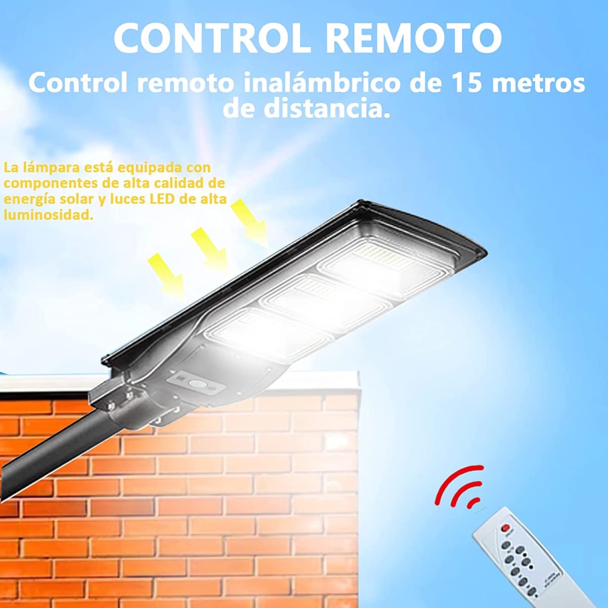 Luminaria Suburbana Alumbrado Publico Solar 200W con Sensor Movimiento GD-9820012