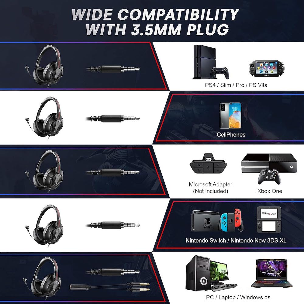 Diadema Gamer EKSA Air Joy micrófono, auriculares con cable para PC, Xbox PS4, PS5, Switch, micrófono con cancelación de ruido9