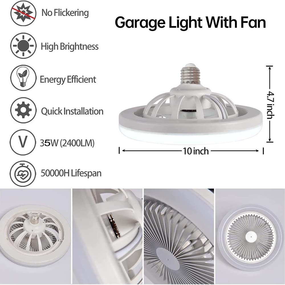 Ventilador De Techo Con Lámpara Led Foco 28w Silencioso FS-1379