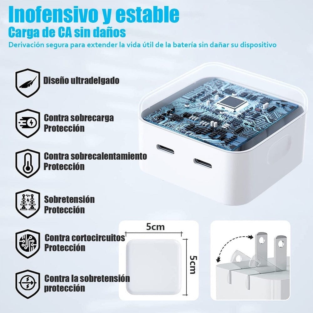 Cargador 40W Moreka CC21 Carga Rapída Doble USB8