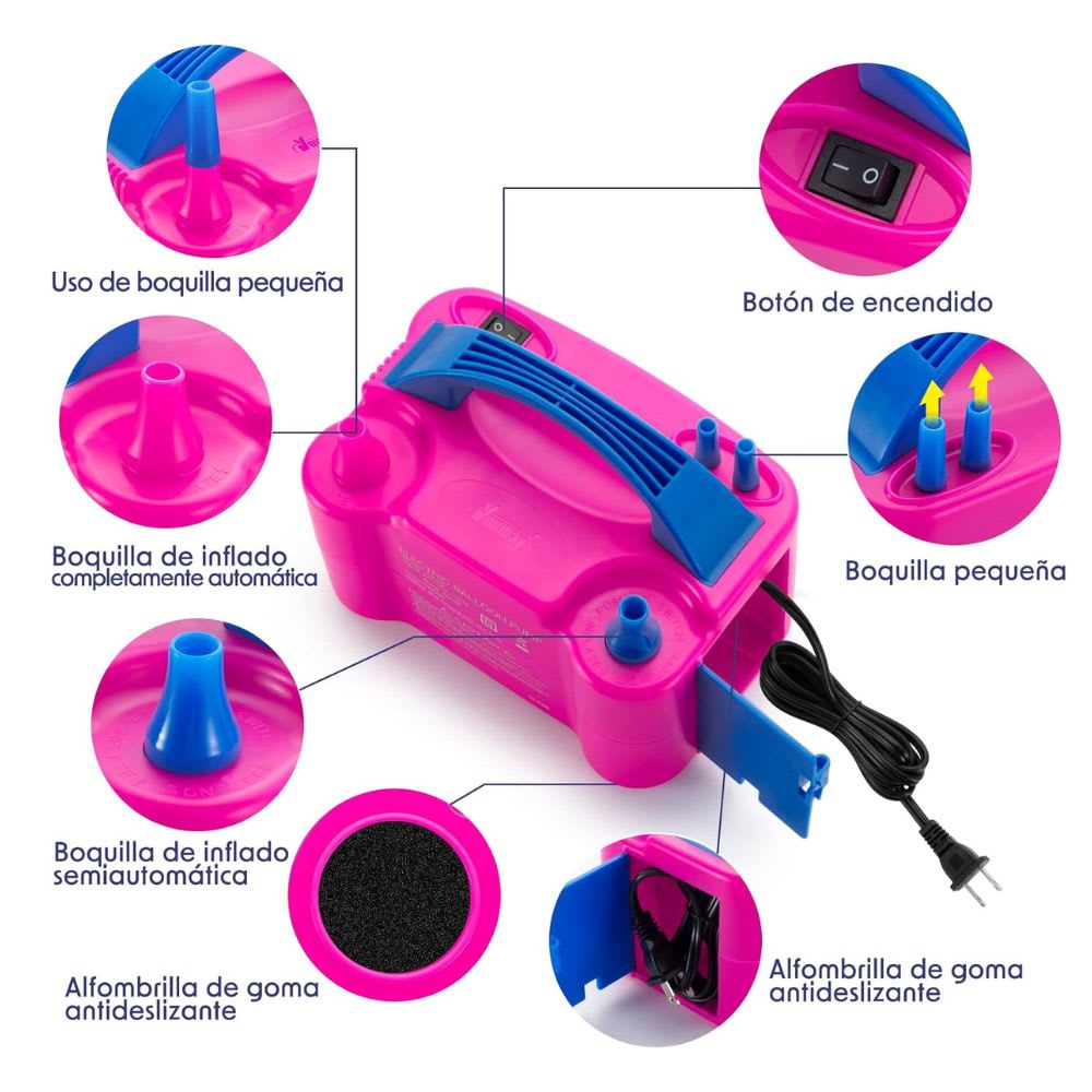 Inflador De Globos Eléctrico Doble Boquilla Portátil 730054