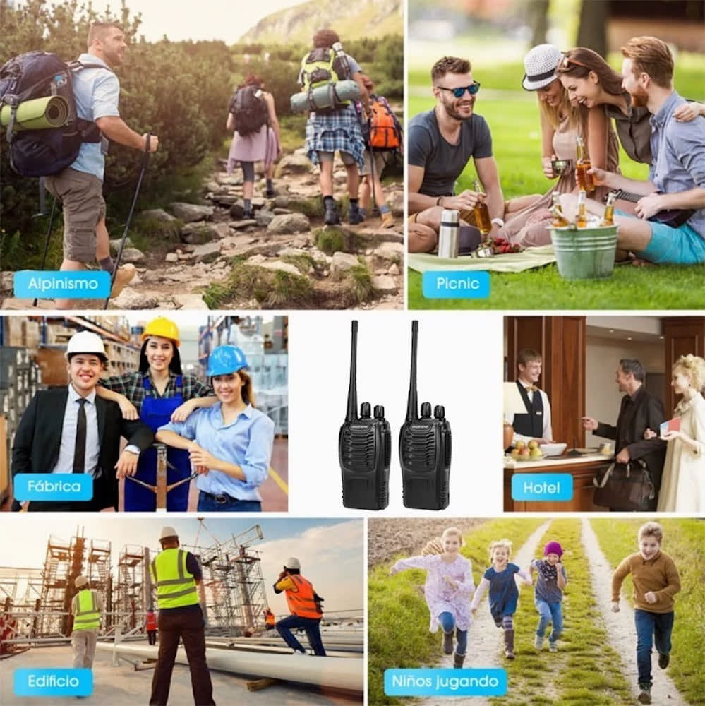 2 Radios UHF Moreka Bf-888s  2pcs Con Manos Libres hasta 10 km7