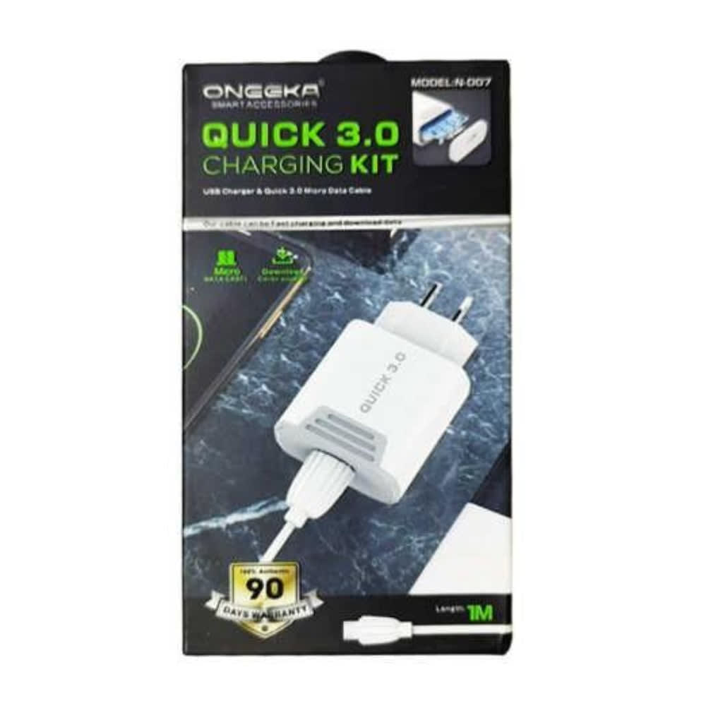 Cargador V8 Oneeka N-D07 QC 3.0A cable 1M7