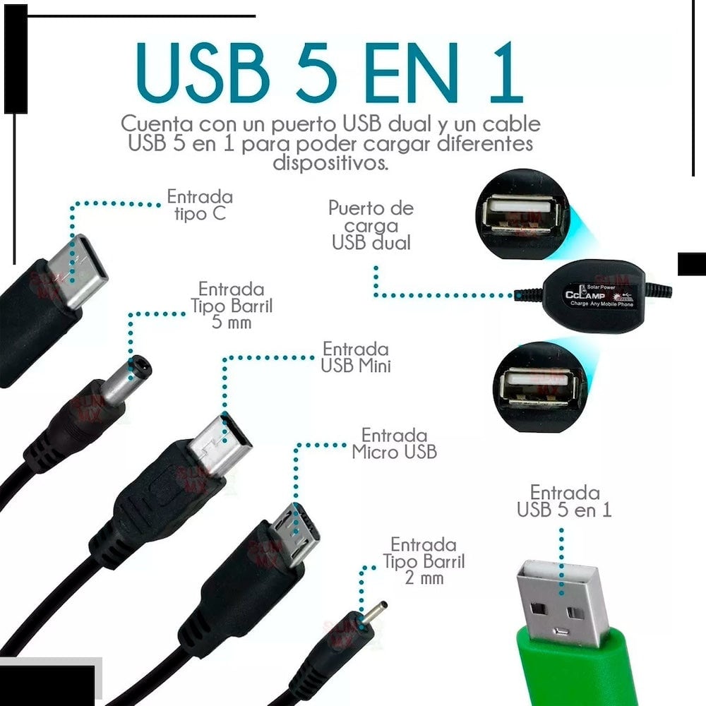 Panel Solar y bateria Moreka MOR-120S 20W 3000 mAh Para Exteriores10