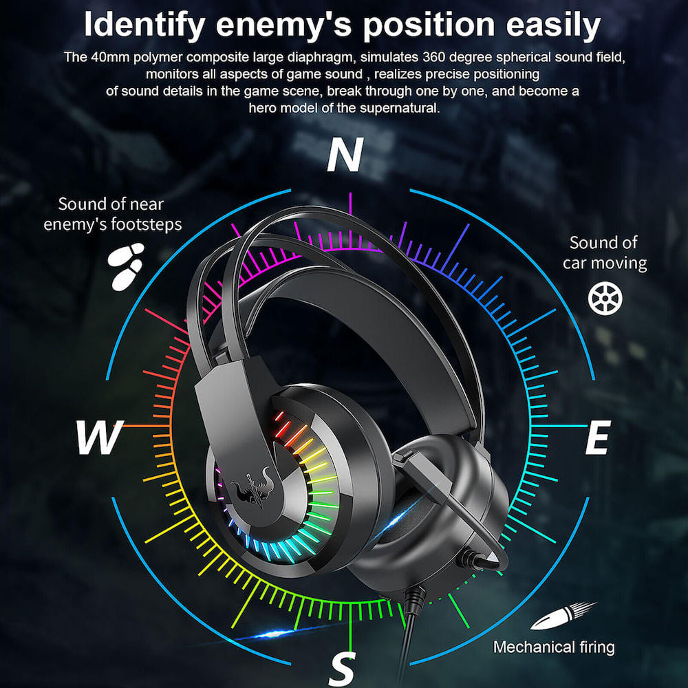 Diadema Gamer OVLENG GT68 Switch Xbox Ps4, PSP RGB Power Bass8