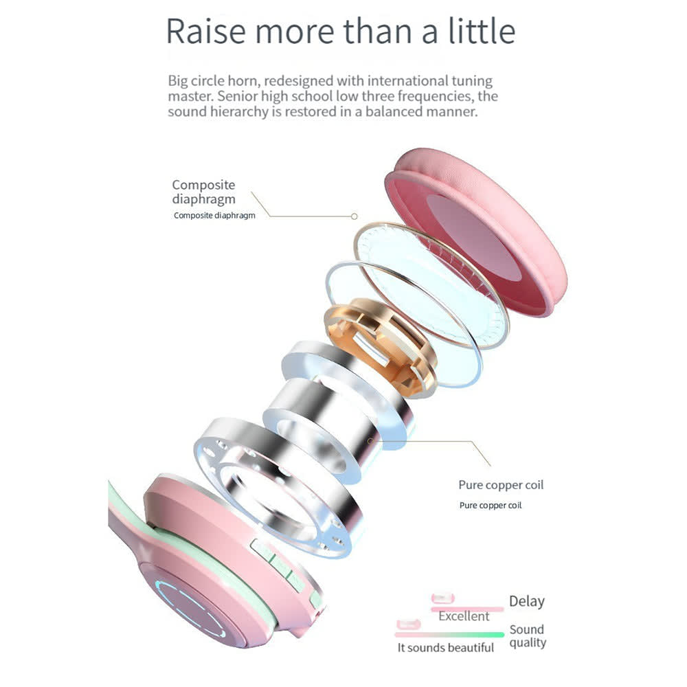 Diadema Bluetooth inalámbrico plegable Baja latencia larga duración  RGB ST9914