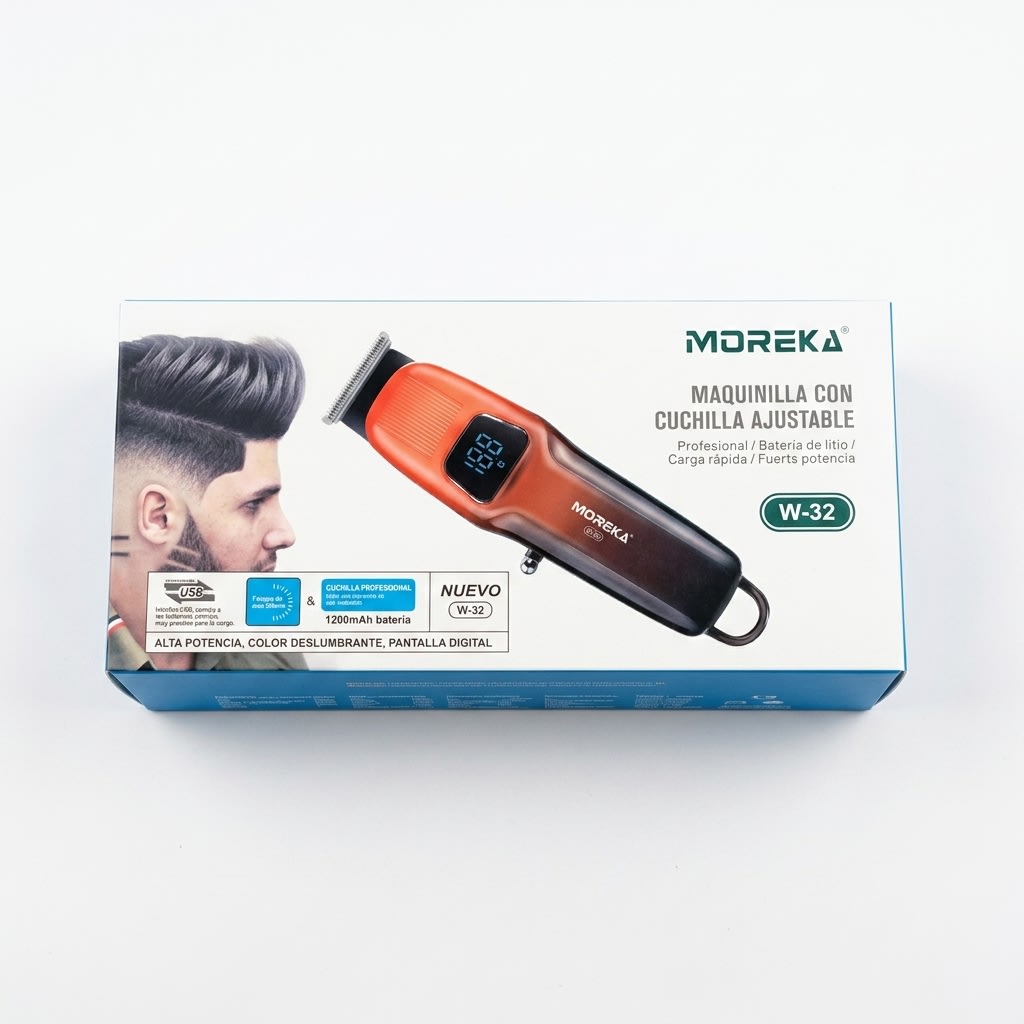 Cortadora Pelo Moreka W-32 Recargable Cuchilla T Potente5