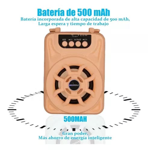 Bocina MOREKA TO-3031, LED, USB, Micro SD, Aux.12