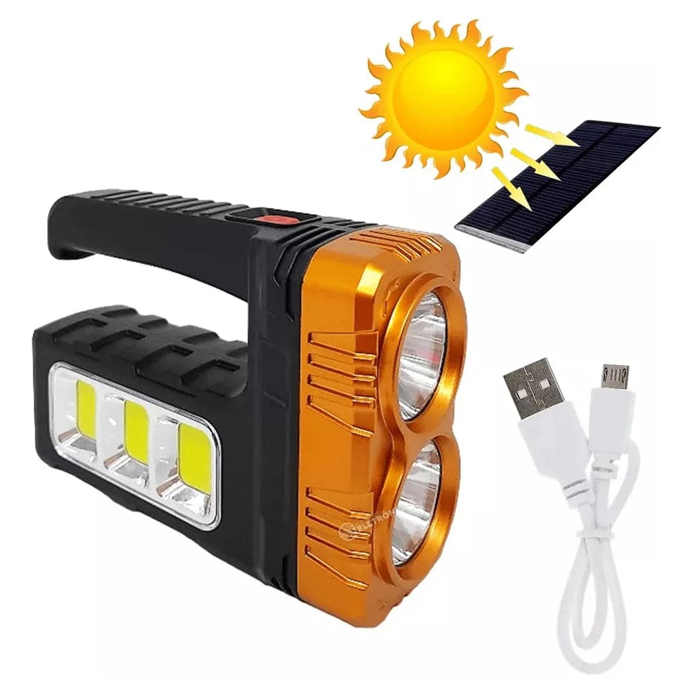 Linterna solar recargable de 4 Leds + COB 7701-B 0