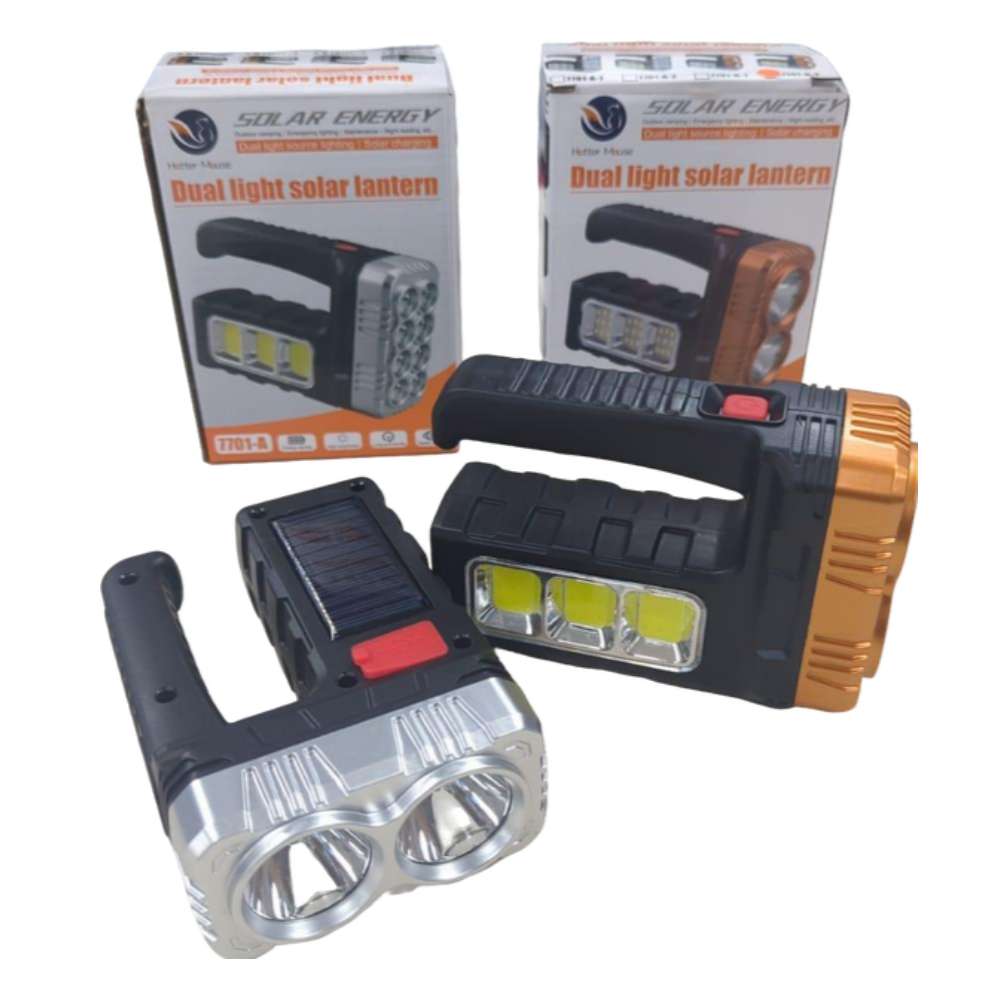 Linterna solar recargable de 4 Leds + COB 7701-B10