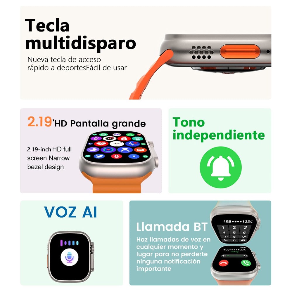SmartWatch Y20 ULTRA Carga Inalámbrica 7 Bandas12
