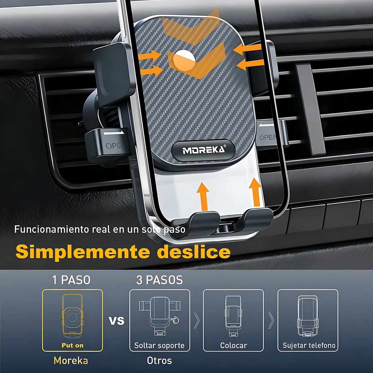Soporte Celular MOREKA ZJ-010 Rejilla 360 Bloqueo Automático4