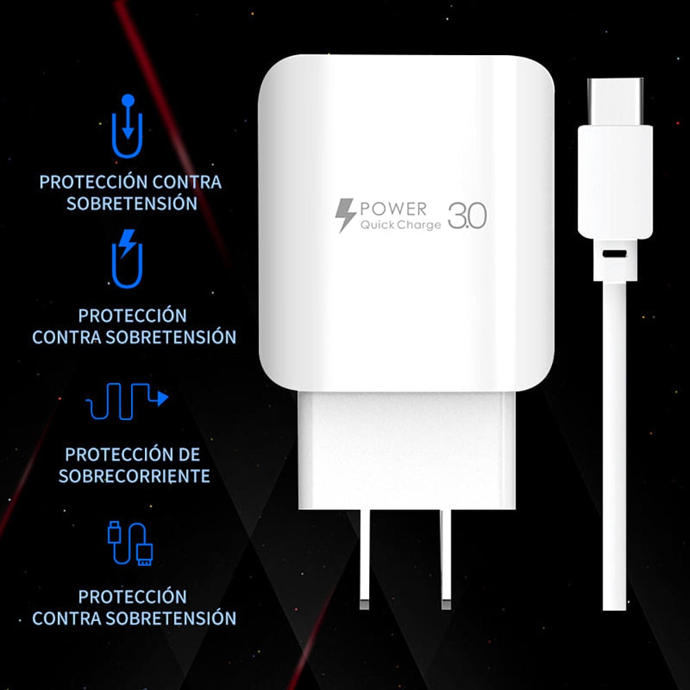 Cargador Moreka EP-TA300,  3.5 A, Cable Tipo C.7