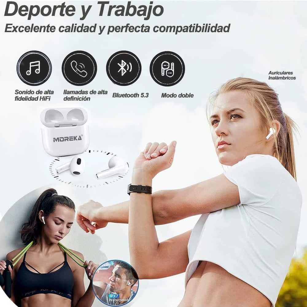 Audífonos Bluetooth Moreka E297 con supresor de ruido7