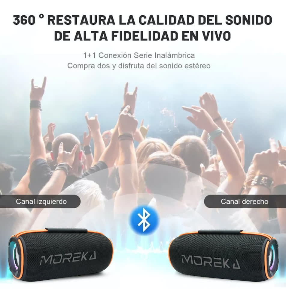 Bocina Bluetooth Moreka 368 20W IPX6, Radio FM, USB, Micro SD12