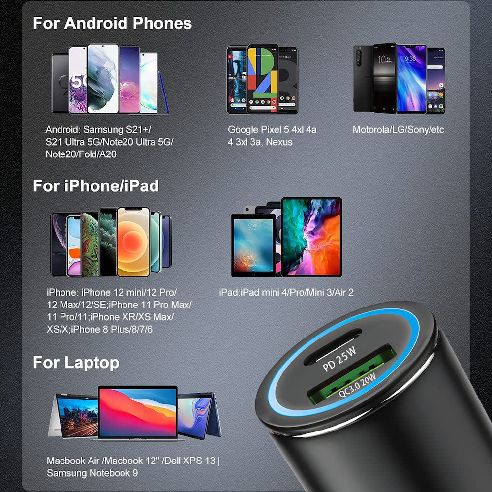 Cargador De Carro Moreka CP005 Plug In 45W USB y Tipo C8