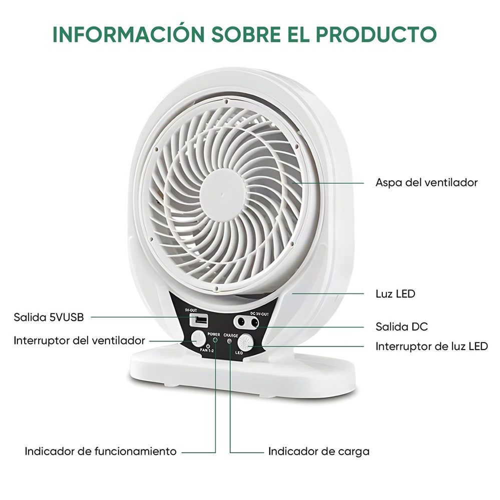 Ventilador 3 aspas 3 Velocidades 8