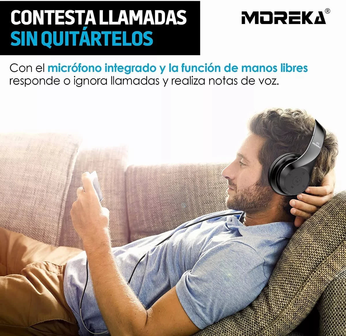 Audífonos Diadema Bluetooth  Moreka ST2 Inalámbrico Plegable11