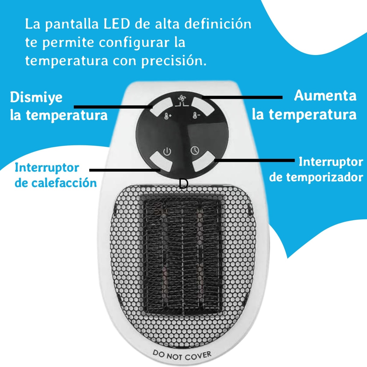 Calentador eléctrico portátil de 500 W de Pared RJG-02317