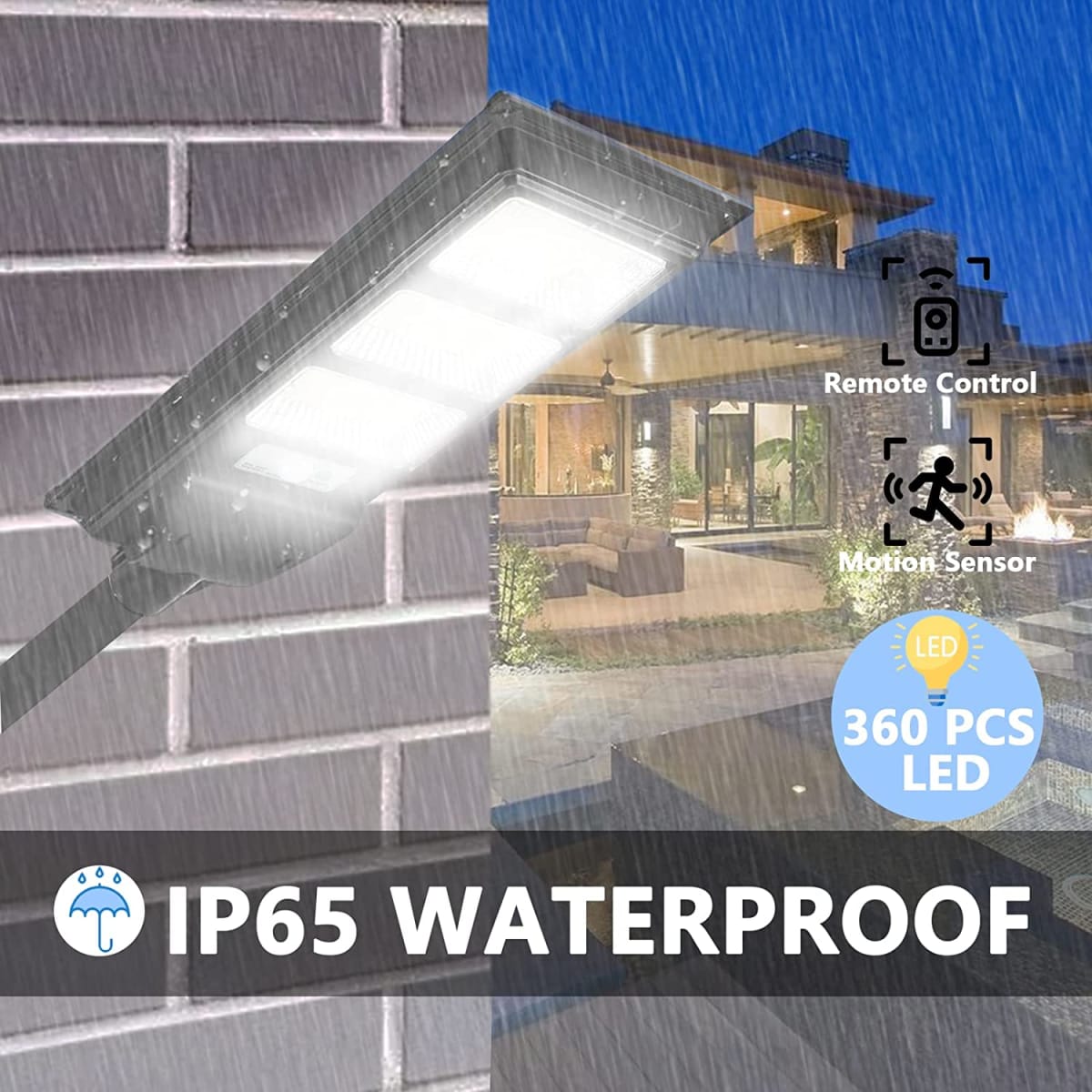 Luminaria Suburbana Alumbrado Publico Solar 200W con Sensor Movimiento GD-9820013
