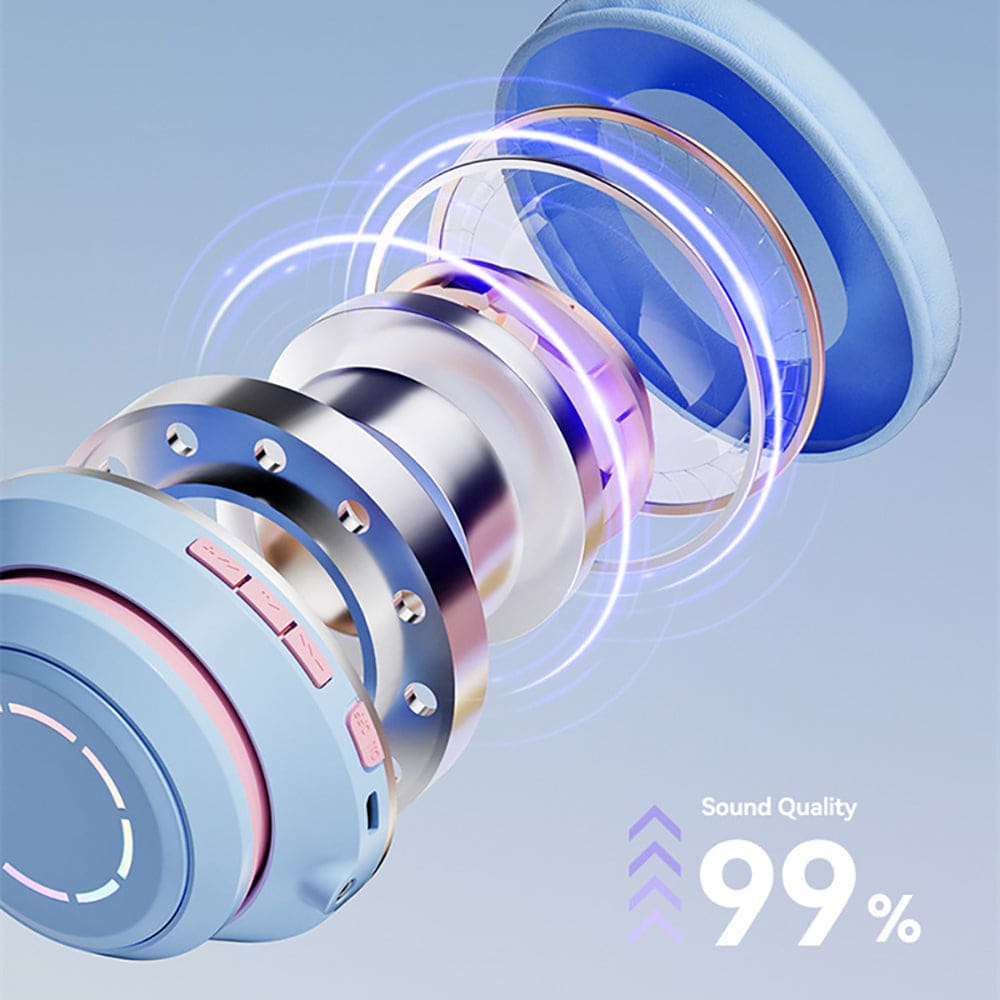 Diadema Gato Bluetooth inalámbrico Baja latencia larga duración RGB ST89M19