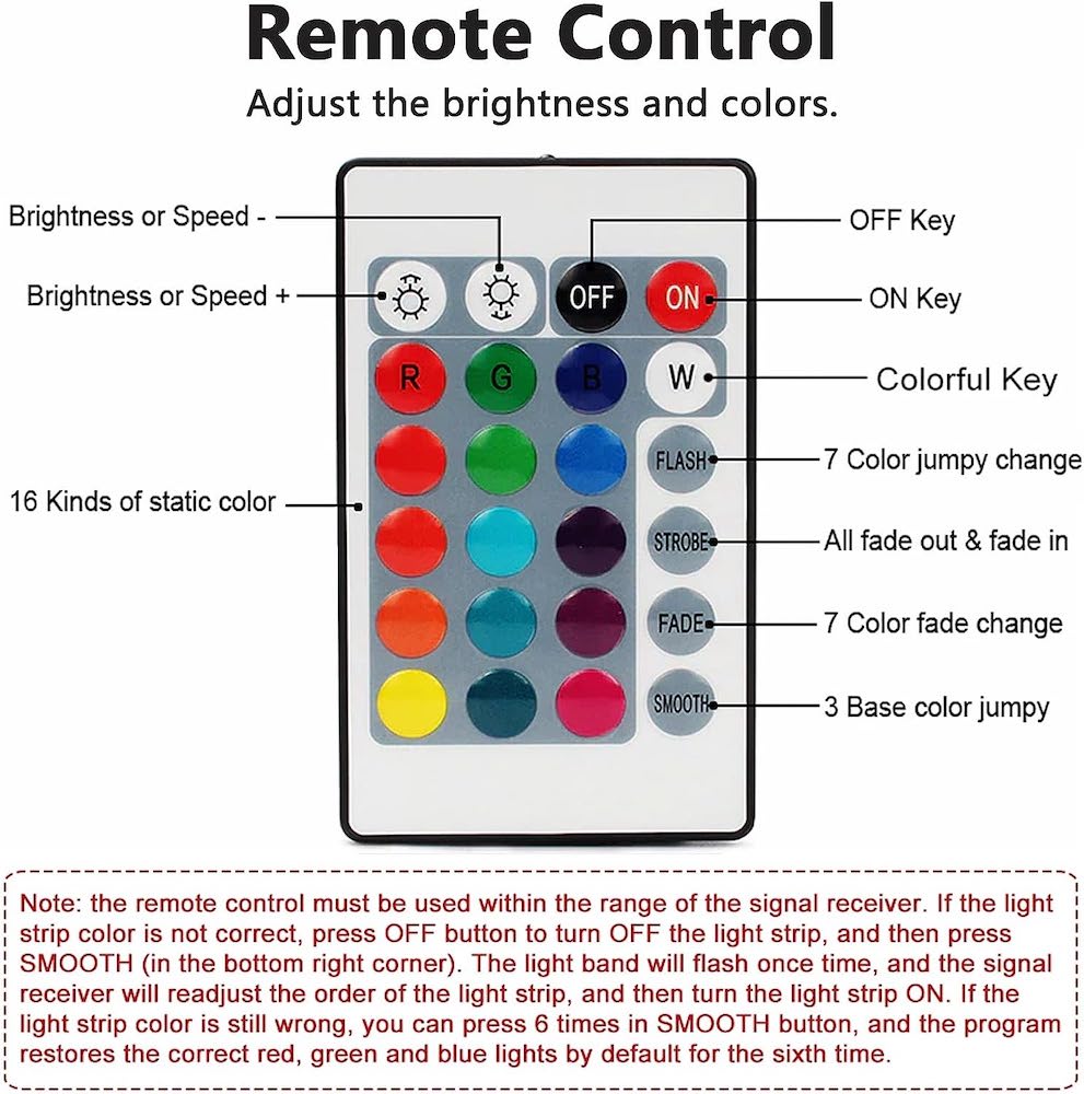 Tira Luz Led Colores Moreka 2385, 5m 2835 Rgb Con Control 24 Botones8