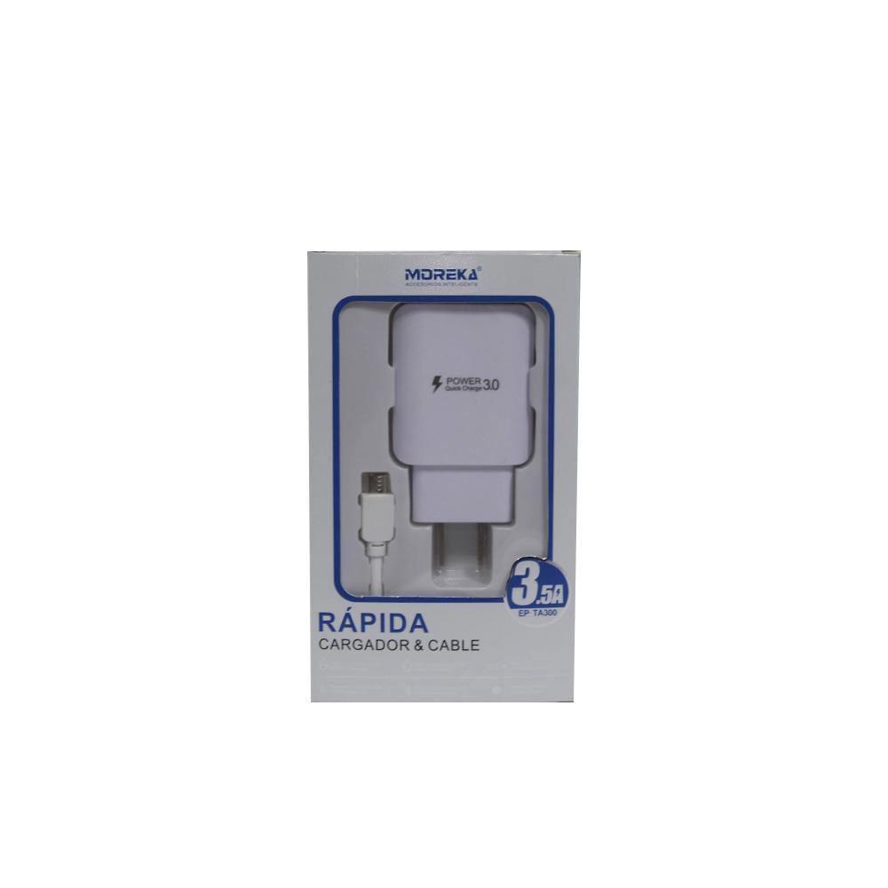 Cargador Moreka EP-TA300, 3.5 A, Cable Tipo V87