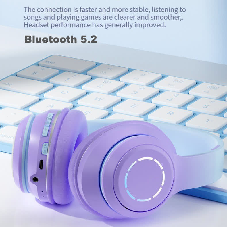 Diadema Bluetooth inalámbrico plegable Baja latencia larga duración RGB ST9915
