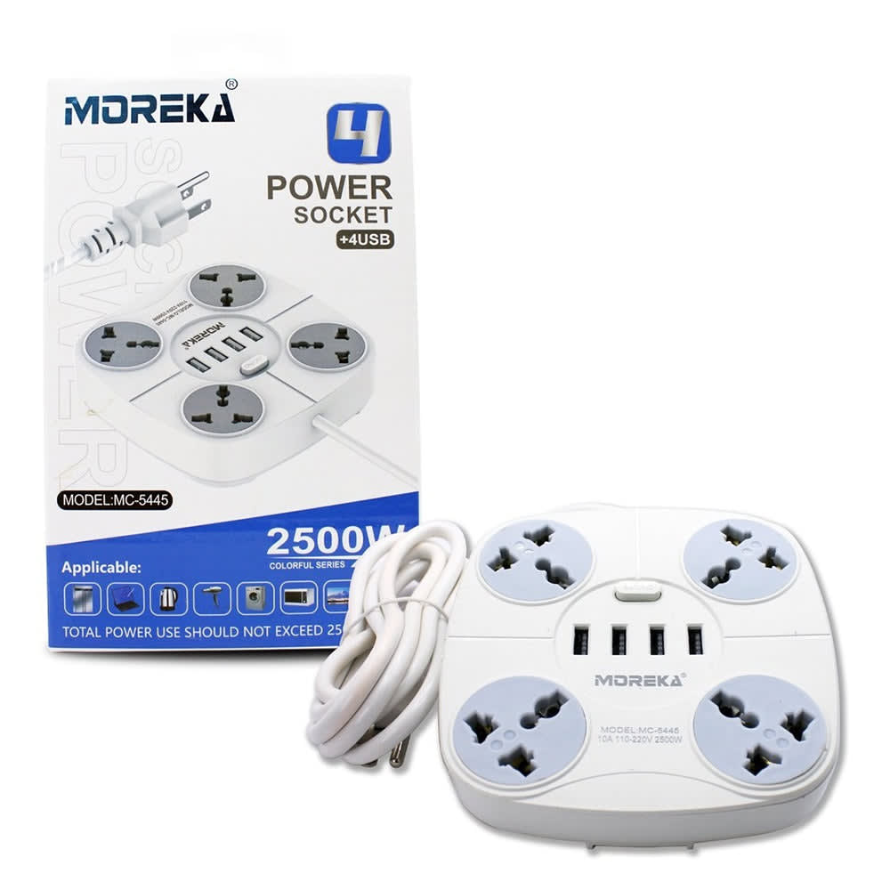 Multicontacto Circular 4 Conexiones 4 Puertos Usb Mc-54459