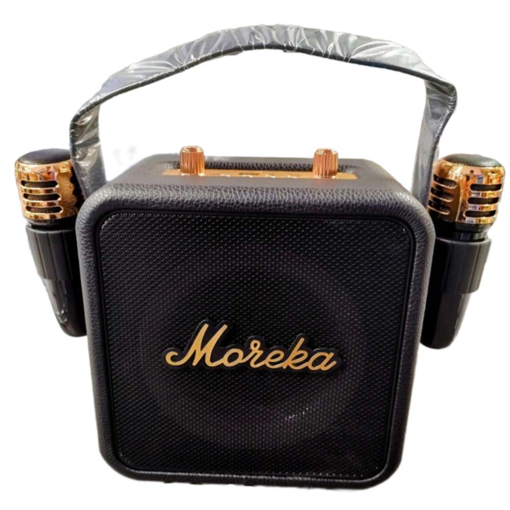 Bocina Karaoke Bluetooth FM dual microfonos RGB Moreka 392+8