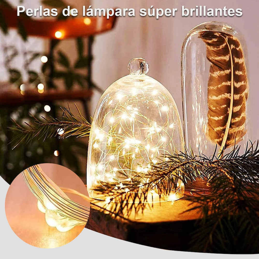 10pcs Guirnalda Luces Hadas 20 Leds 2mts Decorativas Navidad incluye Pilas10