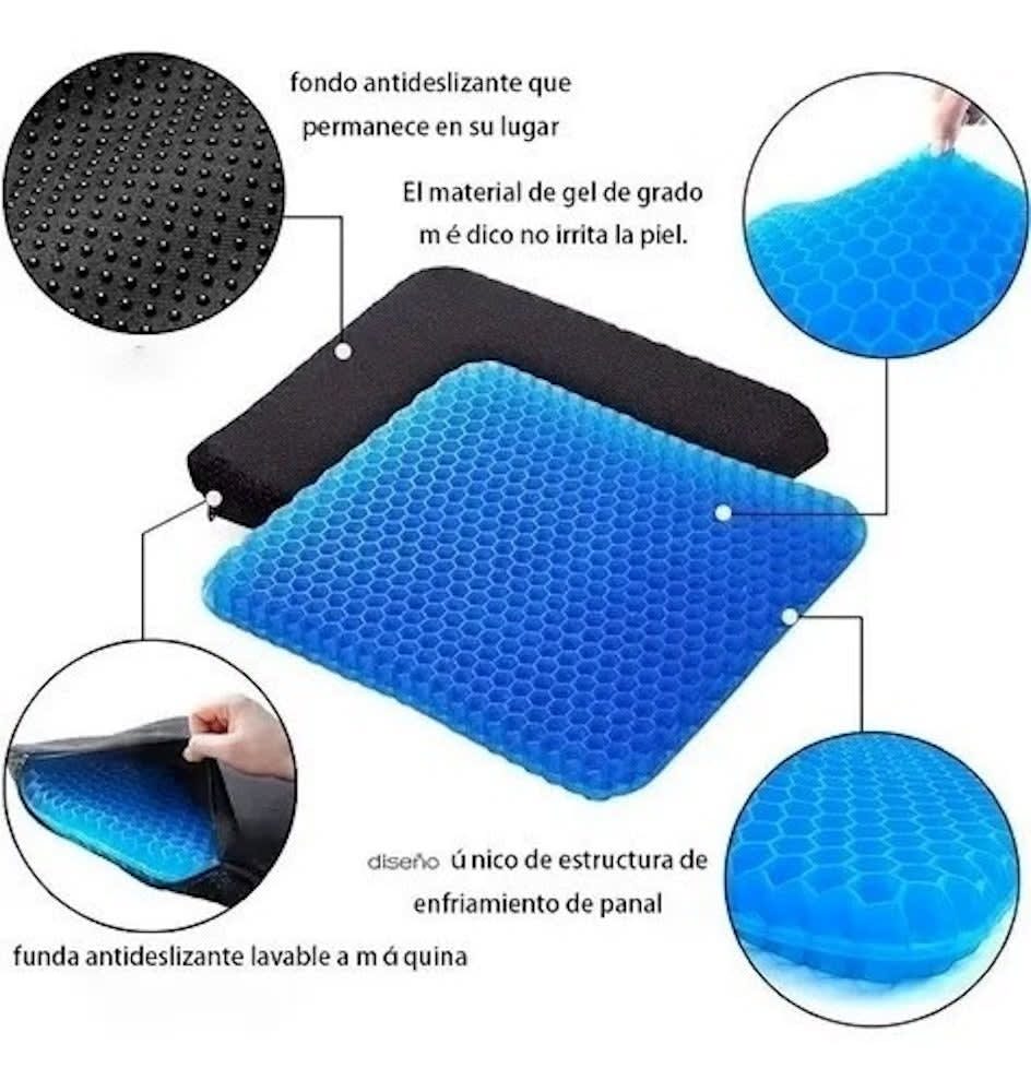 Cojin Gel Silicon Ergonomico Panal Comodo Asiento Auto Silla9