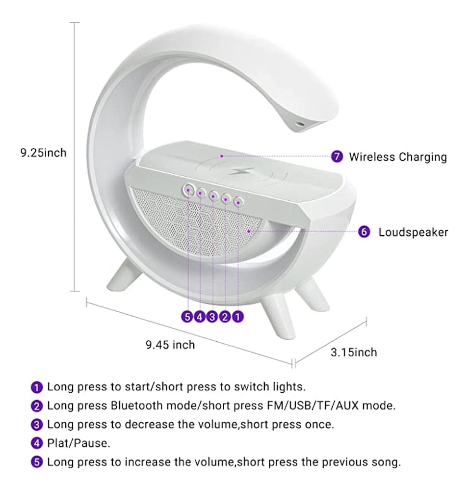 Lampara Bocina Moreka YN-2209,Cargador inalámbrico Bluetooth recargable11