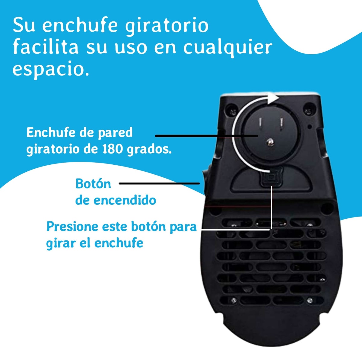 Calentador eléctrico portátil de 500 W de Pared RJG-02318